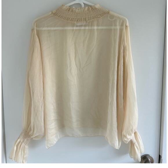 Oak+fort see thru blouse + camisole, elasticated cuff, size S - Picture 8 of 9